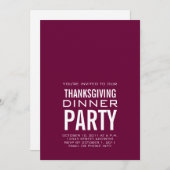 MODERN THANKSGIVING DINNER PARTIJ INVITATION WINE KAART (Voorkant / Achterkant)