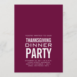MODERN THANKSGIVING DINNER PARTIJ INVITATION WINE KAART
