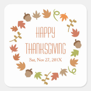 Modern Thanksgiving Dinner Party Vierkante Sticker