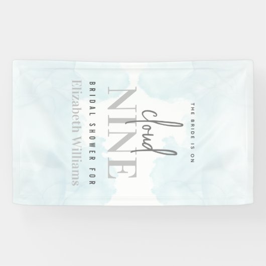 Modern 'The Bride is On Cloud Nine' Welkom Bord Spandoek (Horizontaal)