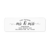 Modern The Future Mr & Mrs Wedding Return Address Etiket (Voorkant)