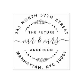 Modern The Future Mr & Mrs Wedding Return Address Rubberstempel