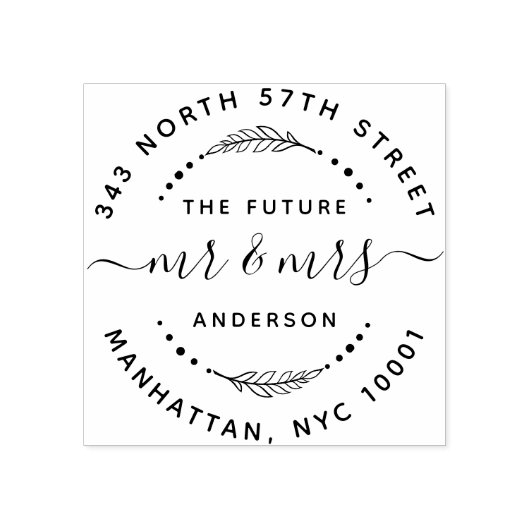 Modern The Future Mr & Mrs Wedding Return Address Rubberstempel (Afrduk)