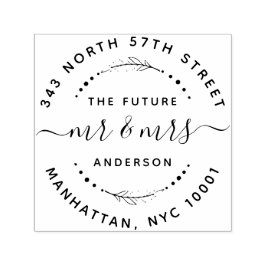Modern The Future Mr & Mrs Wedding Return Address Zelfinktende Stempel
