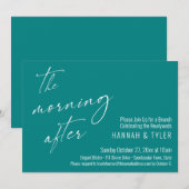 Modern the Morning After Wedding Brunch Blauwgroen Kaart (Voorkant / Achterkant)