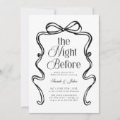 Modern The Night Before Bow BoRehearsal Dinner Kaart (Voorkant)