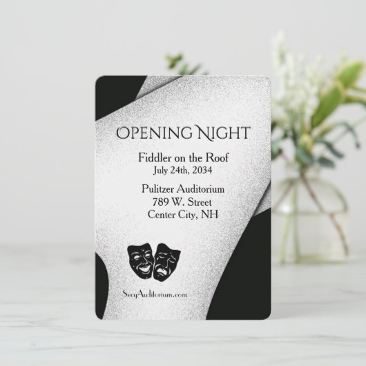 Modern Theater Uitnodiging (Staand voorkant)