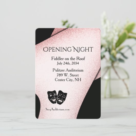 Modern Theater Uitnodiging (Staand voorkant)