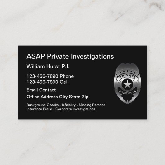 Modern thema particuliere onderzoeker visitekaartje (Voorkant)