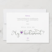 Modern Then and Now Photo Bridesmaid Proposal Card (Achterkant)