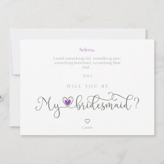 Modern Then and Now Photo Bridesmaid Proposal Card (Achterkant)