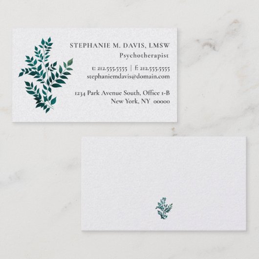 Modern Therapeut Fern Plant Visitekaartje (Voorkant / Achterkant)