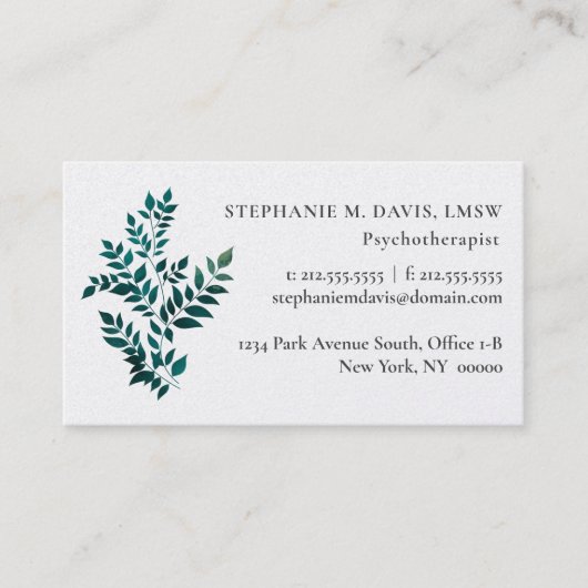 Modern Therapeut Fern Plant Visitekaartje (Voorkant)