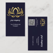 Modern Therapist Wellness Holographic Gold Lotus Visitekaartje (Voorkant / Achterkant)