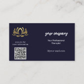 Modern Therapist Wellness Holographic Gold Lotus Visitekaartje (Achterkant)