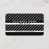 Modern Thin Striped Minimalistic Zwart-wit Visitekaartje (Voorkant)