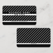 Modern Thin Striped Minimalistic Zwart-wit Visitekaartje (Voorkant / Achterkant)