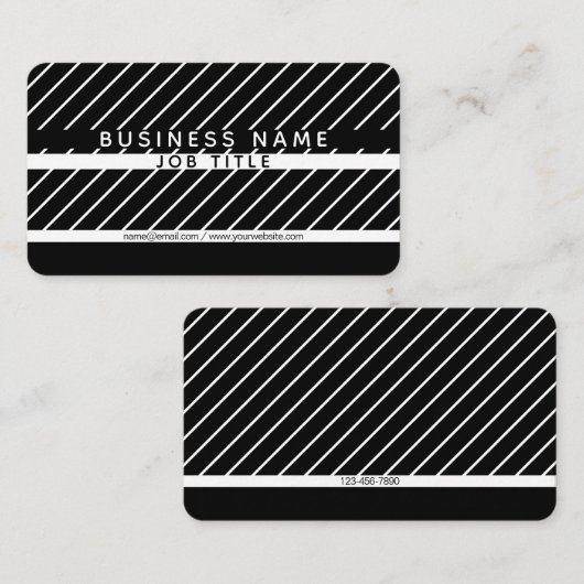 Modern Thin Striped Minimalistic Zwart-wit Visitekaartje (Voorkant / Achterkant)