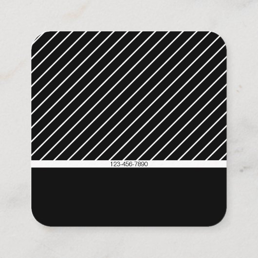 Modern Thin Striped Minimalistisch Vierkante Visitekaartje (Achterkant)