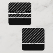 Modern Thin Striped Minimalistisch Vierkante Visitekaartje (Voorkant / Achterkant)