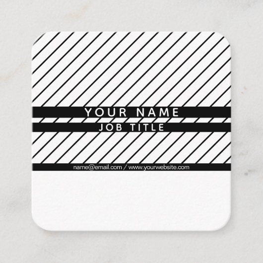 Modern Thin Striped Minimalistisch Vierkante Visitekaartje (Voorkant)
