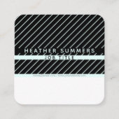 Modern Thin Striped Minimalistisch Vierkante Visitekaartje (Voorkant)