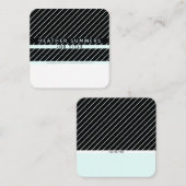 Modern Thin Striped Minimalistisch Vierkante Visitekaartje (Voorkant / Achterkant)
