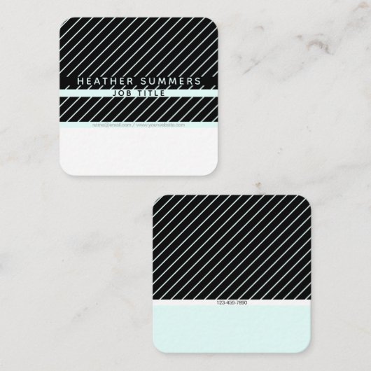 Modern Thin Striped Minimalistisch Vierkante Visitekaartje (Voorkant / Achterkant)