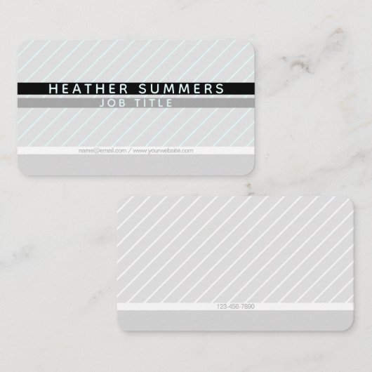 Modern Thin Striped Minimalistisch Visitekaartje (Voorkant / Achterkant)
