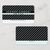 Modern Thin Striped Minimalistisch Visitekaartje (Voorkant / Achterkant)