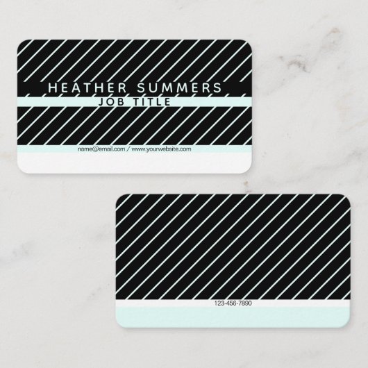 Modern Thin Striped Minimalistisch Visitekaartje (Voorkant / Achterkant)