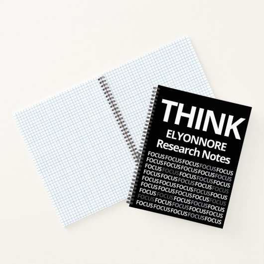 Modern Think Research Notes Black & White Writer  Notitieboek (Binnen)