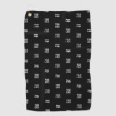 Modern Three Logo Pattern Design Bewerkbaar Zwart Golfhanddoek (Voorkant)