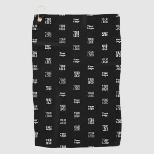 Modern Three Logo Pattern Design Bewerkbaar Zwart Golfhanddoek