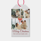 Modern Three-Photo Holiday Family Collage Cadeaulabel (Voorkant)