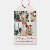 Modern Three-Photo Holiday Family Collage Cadeaulabel (Voorkant)