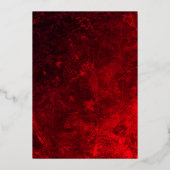 Modern Tiara Floral Red Gold Quinceanera Folie Uitnodiging (Achterkant)