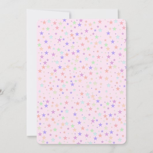 Modern Tiara & Multicolored Stars Sweet Sixteen Kaart (Achterkant)