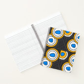 Modern Tibetaans abstract patroon in zwartblauw Notitieboek (Binnen)