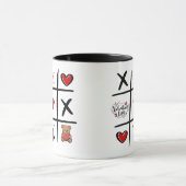 Modern Tic Tac Toe Valentines Day Initial Mok (Midden)