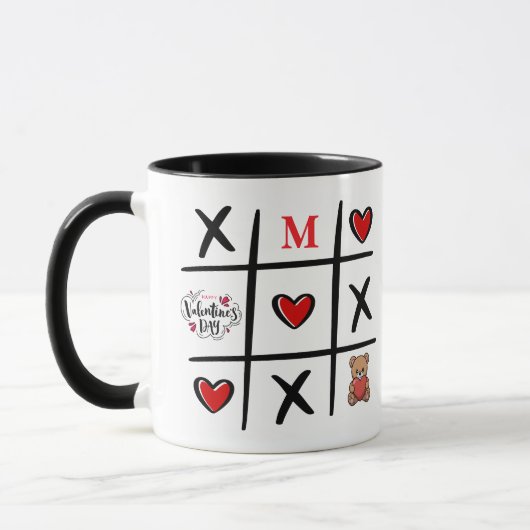 Modern Tic Tac Toe Valentines Day Initial Mok (Links)