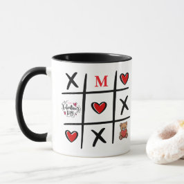 Modern Tic Tac Toe Valentines Day Initial Mok