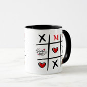 Modern Tic Tac Toe Valentines Day Initial Mok (Voorkant rechts)
