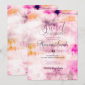 Modern Tie Dye Abstract Roze Kaart (Voorkant / Achterkant)