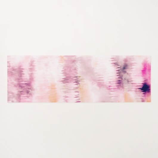 Modern Tie Dye Abstract Roze Yogamat (Achterkant (horizontaal))