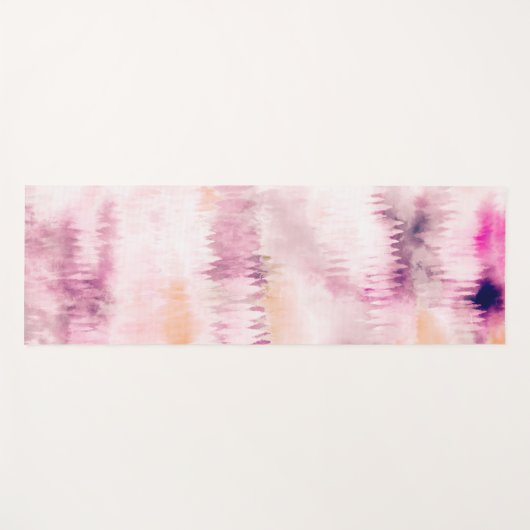 Modern Tie Dye Abstract Roze Yogamat (Voorkant (horizontaal))