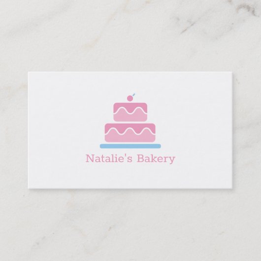 Modern Tier-Cake met Cherry Pastries Bakeries Visitekaartje (Voorkant)