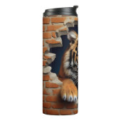 Modern Tiger 3D Animal Brown Thermosbeker (Gedraaid links)