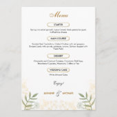 Modern tijdloos Elegant Goud Eenvoudig Sage Groen Menu (Voorkant)