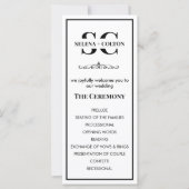 Modern tijdloos zwart-wit huwelijksprogramma (Voorkant)